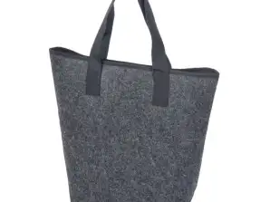 Anthracite-coloured KATE tote bag made of felt – Stylish, spacious, durable, versatile