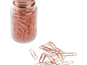 COPPER CLIP Paper Clips in Glass – Stylish Copper Paper Clips in Elegant Glass Packaging