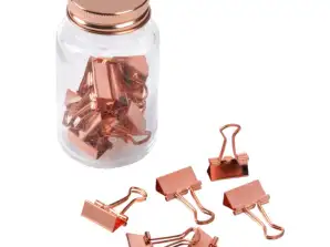 Dokumentenklammern im Glas COPPER CLAMP – Elegante Kupferklammern für Büro und Zuhause