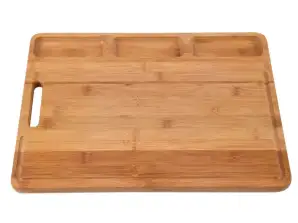 Large Bamboo Cutting Board BAMBOO SERVING Sturdy Cooking Board Brown