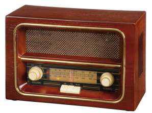 AM/FM Empfänger RECEIVER in Braun   Klassisches Radiodesign