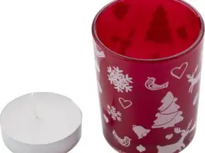 Elegantní barevný skleněný svícen na čajovou svíčku Kirsten Atmospheric Red pro váš domov