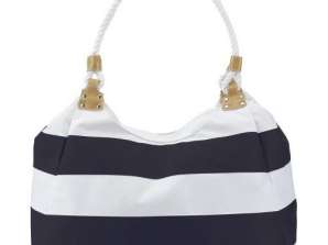 Christopher Beach Bag in Blue White – Polyester Light & Trendy