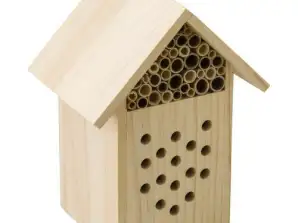 Maison d’abeille en bois Fahim Brown Insect Hotel Habitat naturel pour les abeilles et les insectes