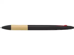 Bolígrafo multifuncional Malachi ABS 3 colores de tinta - Negro