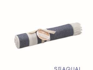 MAR Blue SEAQUAL Hammam Towel 70x140cm: Sustainable beach towel for stylish relaxation