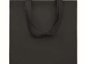 Indkøbstaske RPET KAIMANI sort, miljøvenlig og stilfuld mulepose lavet af genbrugsmateriale