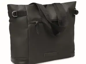 Shopping Bag 600D RPET DAEGU BAG Black Eco-friendly tote bag made of recycled material