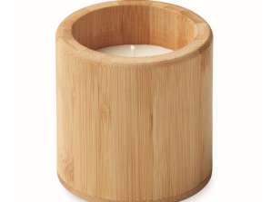 Duftkerze mit Holzhalter 160 g GIZA: Natürliche Eleganz für eine entspannte Atmosphäre