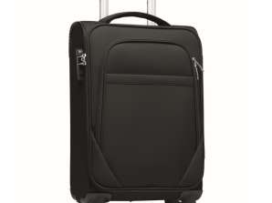 Soft Rolling Suitcase 600D RPET VOYAGE black: Miljøvenlig rejsekuffert med stil