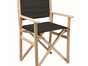 RIMIES Folding Beach Chair in Black – Elegance & Mobility for the Beach
