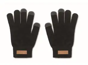 Touchscreen handschoenen RPET DACTILE Black: duurzame accessoires voor smartphone-bediening