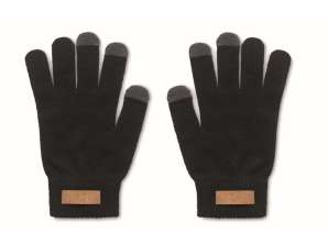 Gants tactiles RPET DACTILE : Noir Eco-friendly Fonctionnel pour les journées froides