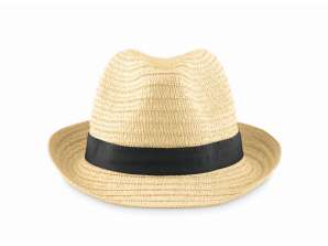 Paper Straw Hat BOOGIE: Black Stylish Lightweight for Summer and Leisure