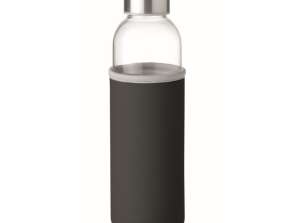 Stilvolle Trinkflasche aus Glas 500ml UTAH GLASS   Schwarz   Nachhaltig  Robust und Elegant