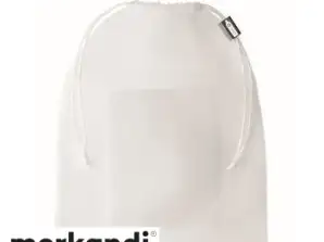 RPET VEGGIE Siatka na zakupy RPET w kolorze białym - trwała i stylowa