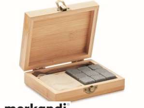 Stylish Ice Cube Set DUNDALK Wooden Box Reusable Cooling Stones