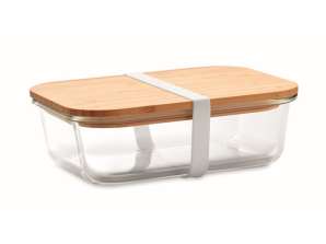 TUNDRA LUNCHBOX Verre Transparent avec Couvercle en Bambou Eco-Friendly