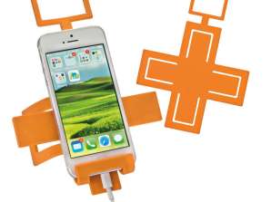 Flexibilný kovový držiak na mobil so silikónovým krytom v oranžovej farbe Flexibilný a robustný
