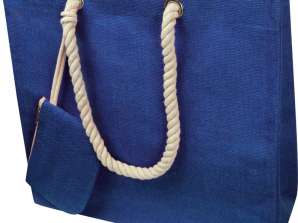 Blue Jute Bag with String Handles Eco Friendly & Stylish