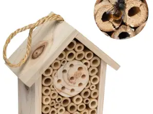 Beige Wood Insect Shelter Ecological Bee and Beetle Hotel for Garden