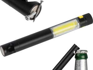 Multifunctional COB Flashlight with Bottle Opener Yellow Practical LED Light for Outdoor