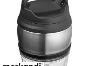 Portapranzo portatile 600ml in grigio argento – con manico