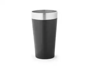 GRACE nerūdijančio plieno kelioninis puodelis 540 ml juodos spalvos – elegantiškas ir praktiškas