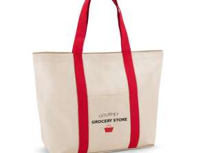 VILLE Red tote bag made of 100% canvas cotton with inner pocket 280 g/m² Robust & Stylish