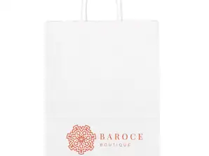 CABAZON Tote Bag en papier kraft 90 g/m² Blanc Sac robuste et écologique