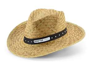 Elegant Straw Hat JEAN POLI Black Natural Straw Hat for Women and Men Summer Accessory