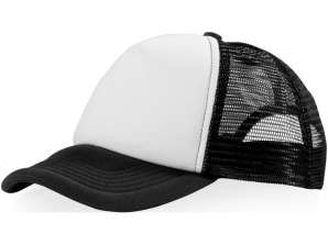 Casquette trucker 5 segments noir & blanc Couvre-chef tendance pour le look urbain.