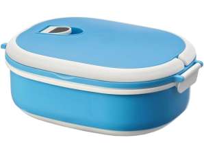 Spiga Lunchbox 750ml in Blauw en Wit Stijlvolle Compacte Lekvrije Voedselcontainer