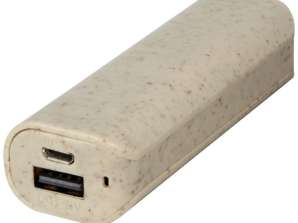 Yoko 1200 mAh Powerbank aus Weizenstroh   Beige  Umweltfreundliches Tragbares Ladegerät