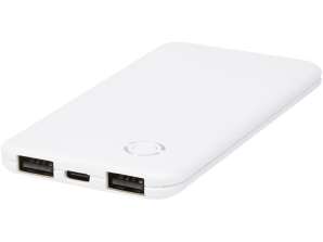 Slender 4000mAh plat double banque d’alimentation blanc Chargeur portable compact et puissant