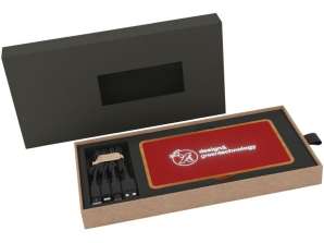 SCX.design P36 5000mAh Banque d’alimentation sans fil avec logo LED Chargeur portable en bois rouge moyen