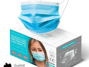 Медицински детски маски 50 броя Син хирургически стандарт за еднократна употреба