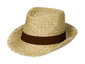 Cuba nyári kalap természetes színben, barna szalaggal – stílusos és napvédő