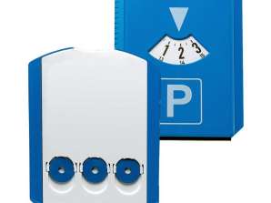 Prime parking disc with shopping chips in blue and white – useful & practical