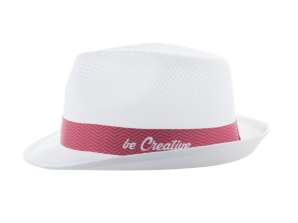 Subrero XL hatband for straw hats in white Stylish sublimation design