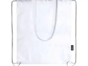 Falyan RPET Snøretaske hvid bæredygtig og praktisk