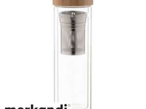 Andina átlátszó üveg termosz palack 420ml – természetes megjelenés