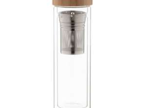 Természetes átlátszó Andina 420ml üveg termosz palack Eco Elegant