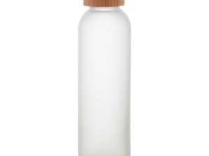 Bouteille d’eau en verre Cloody 500ml Blanc mat avec des accents naturels