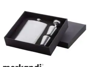 Shackleton Stainless Steel Hip Flask Set – Silver