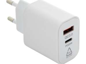 Ladda USB-laddare vit Effektiv snabbladdning USB-strömförsörjning för alla dina enheter