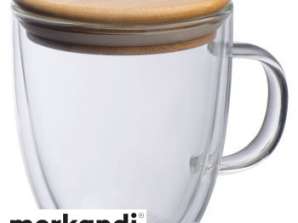 Dobbeltvegget Glasskrus Gerthe Gjennomsiktig Stilig Isolert Kopp for Kaffe og Te