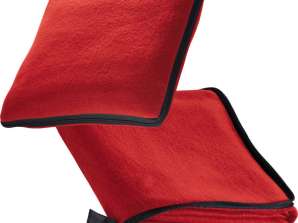 Multifunctional XL fleece blanket/pillow combo Radcliff in red