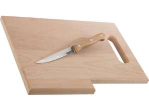 Lizzano houten plank met mes in bruin - perfect voor elke chef-kok