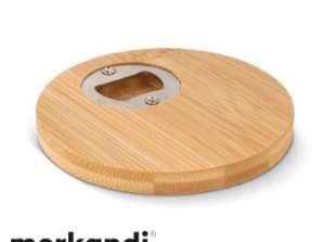 Bamboo coaster and bottle opener 2 in 1 multifunctional kitchen accessory